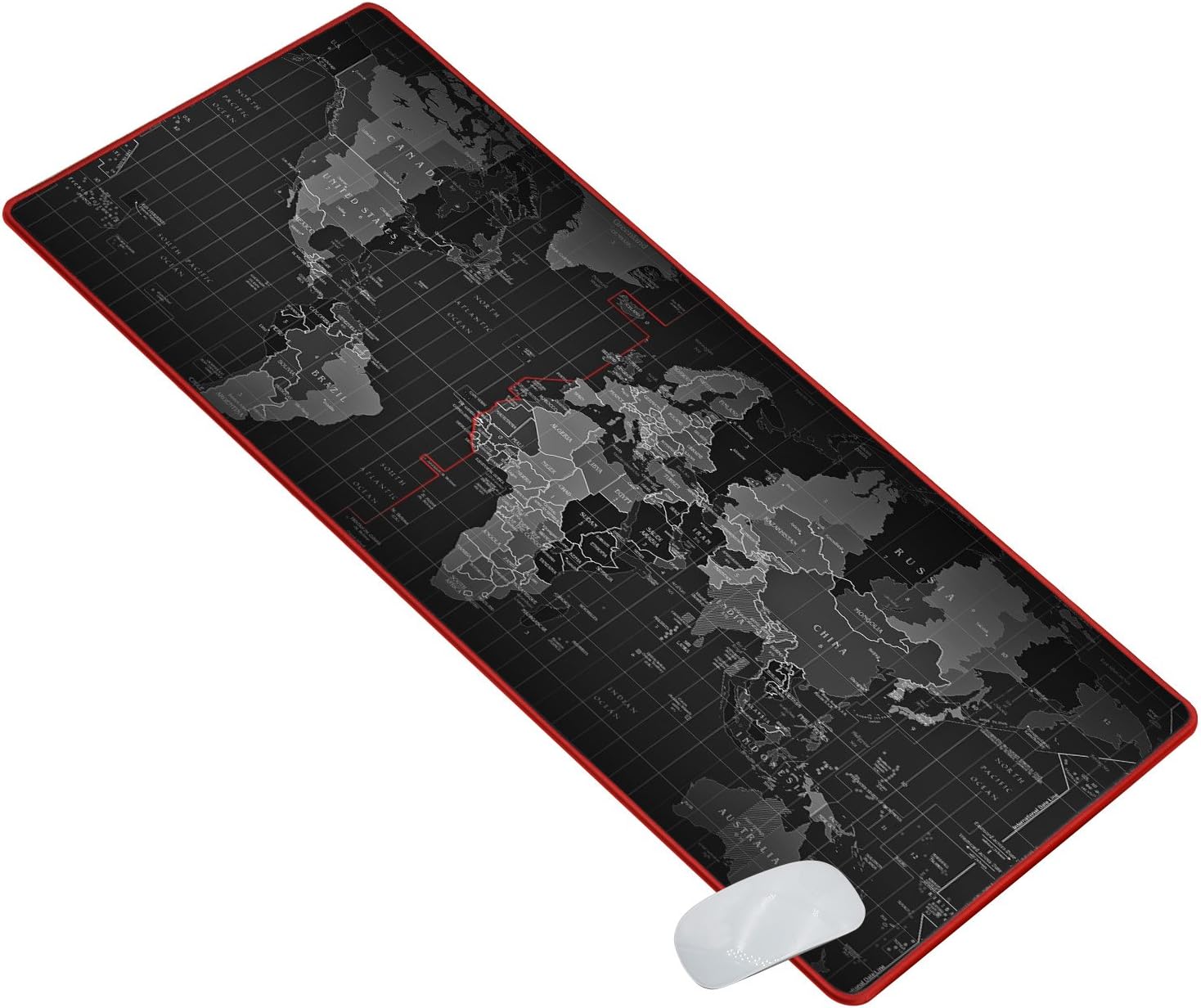 Cacoy Extended Gaming Mouse Pad XXL 34.5 x 15.7Inches Extra Large Desk Keyboard Computer Gamer Mat Speed Silky Smooth Surface & Stitched Edges Mice - World Map