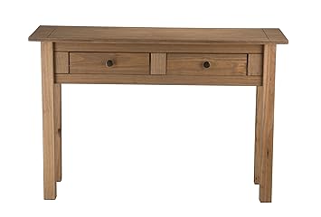 Birlea Santiago 2 Drawer Console Table Solid Pine Waxed Pine