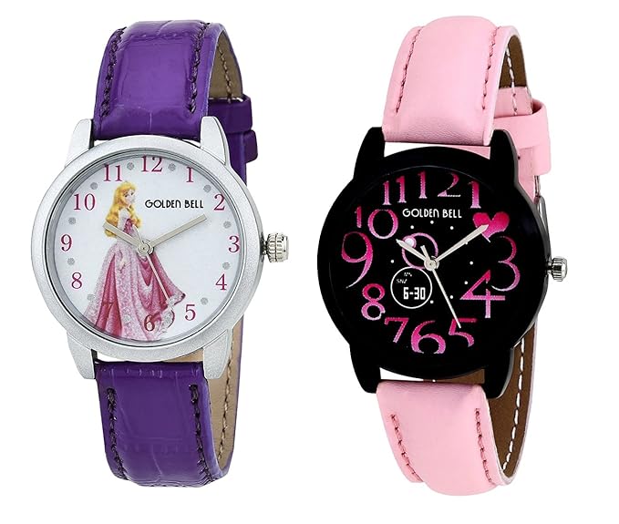 Analogue Multicolor Dial Combo Of 2 Girls Watch - 79