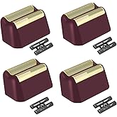4 Pack Professional 5 Star Series Finale Shaver Replacement Foil and Cutter Bar Assembly Compatible With Wahl Shaver Foil 7031-100, 7043-100 Super Close Shaving Replacement Heads, (Black)