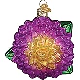 Old World Christmas Dahlia Glass Blown Ornament for Christmas Tree, Handcrafted Holiday Decoration, Garden Collection
