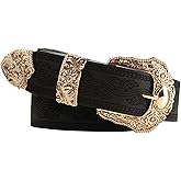 Scarlet Darkness Western Belts for Woman Renaissance Cowgirl Leather Belt with Removable Buckle