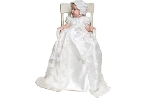 Aorme Long Christening Dresses Baptism Gowns for Girls 0-24 Months with Bonnet