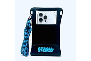 Stash7 Waterproof Phone Pouch w/Long Lanyard | IPX8 Adventure Grade Cellphone Dry Bag Case, Fits iPhone 15 Pro Max,14 Pro Max, 13 Pro Max, XS, XR, Galaxy S21, for Snorkeling, Kayaking, Cruise Black