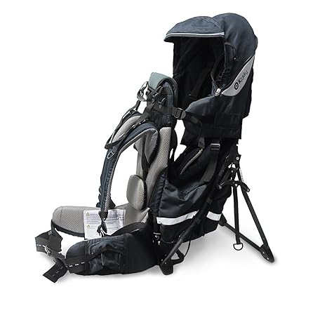 kiddy 47200TR010 Adventure Pack Rückentrage, integriertes Sonnen- und Regenverdeck, einklappbarer Standfuß, (70 - max. 105 cm