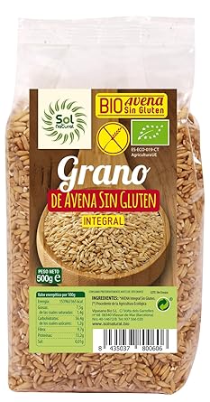 Sol Natural Avena en Grano, sin Gluten - Paquete de 6 x 500 gr -