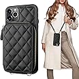 Bocasal Crossbody Wallet Case for iPhone 11 Pro Max, RFID Blocking PU Leather Zipper Handbag Purse Flip Cover, Kickstand Folio Case with Card Slots Holder Wrist Strap Lanyard 6.5 Inch (Black)