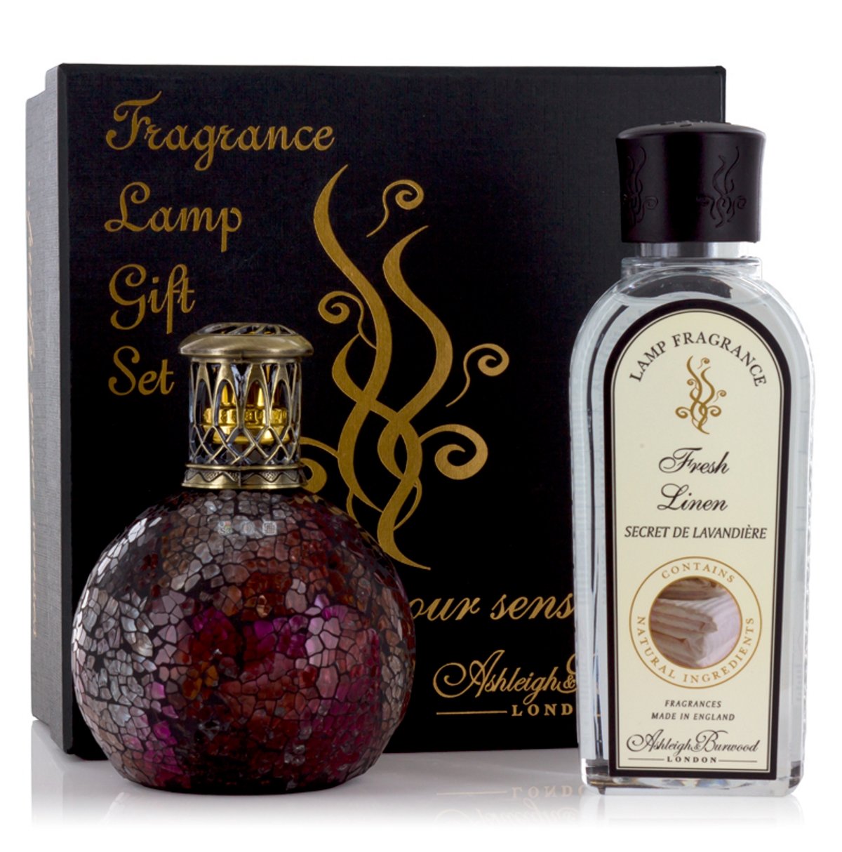 Premium Fragrance Lamp Gift Set - Rose Bud with Fresh Linen