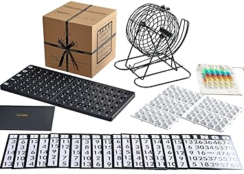 Jaques of London Metal Bingo Machine Spiel - Komplett mit Bingo Balls - Inc. Bingo Cards