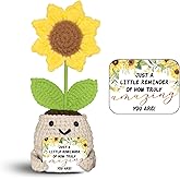 MagicArtCanvas Crochet Sunflower Plush Encouragement Gift – “Just a Little Reminder of How Truly Amazing You are” Inspirational Positive Gift for Friends, Coworkers, Teachers & Loved Ones