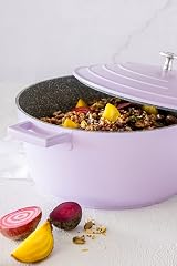 MasterClass Large Casserole Dish with Lid Lavender 5 Litre 28 cm Induction view 9