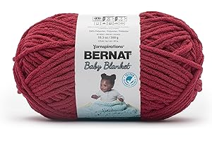 Bernat Baby Blanket Race CAR RED Yarn - 1 Pack of 300g/10.5 oz - 100% Polyester - #6 Super Bulky - 220 Yards - Knitting/Crochet