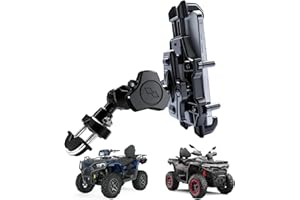 QYMOTO Phone Holder Mount for ATV,Motorcycle Handlebar Phone Mount,4 Wheeler Anti Vibration 360 Cell Phone Holder Clamp Fit C