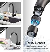 Hapilife Matt Black Kitchen Tap Single Lever 360 Swivel Spout UK Fittings view 3