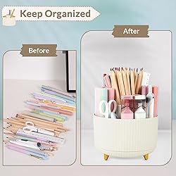 SKYDUE 360 Rotating Plastic Desk Pen Organizer with