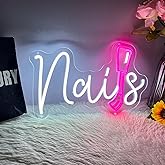 Nails Neon Sign for Nail Room, LED Nails Neon Signs for Wall Decor, Beauty Room, Salon Bar, Bedroom, Nails Neon Lights Christmas Birthday Gift for Girls, Lover, Friend