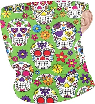 Amazon Co Jp 緑 カラフル メキシコ 骸骨 ドクロ ネックガード フェイスマスク 夏用 ランニング フェイスカバー Uvカット バラクラバ ネックカバー ネックウォーマー 耳かけ 日焼け防止 吸汗速乾 通気性 呼吸しやすい スポーツ 男女兼用 Sports