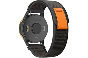 Koazon Trail Loop Nylon 22mm Watch Bands Compatible with Garmin Vivoactive 4/Venu 2/3,Soft Breathable Adjustable Woven Sports Strap for Forerunner 265/255/255 Music Men Women