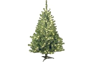 National Tree Company 4 ft Pre-Lit Kincaid Spruce Mini Artificial Christmas Tree, 100 Clear Lights, 269 Tips, Includes Stand, Green