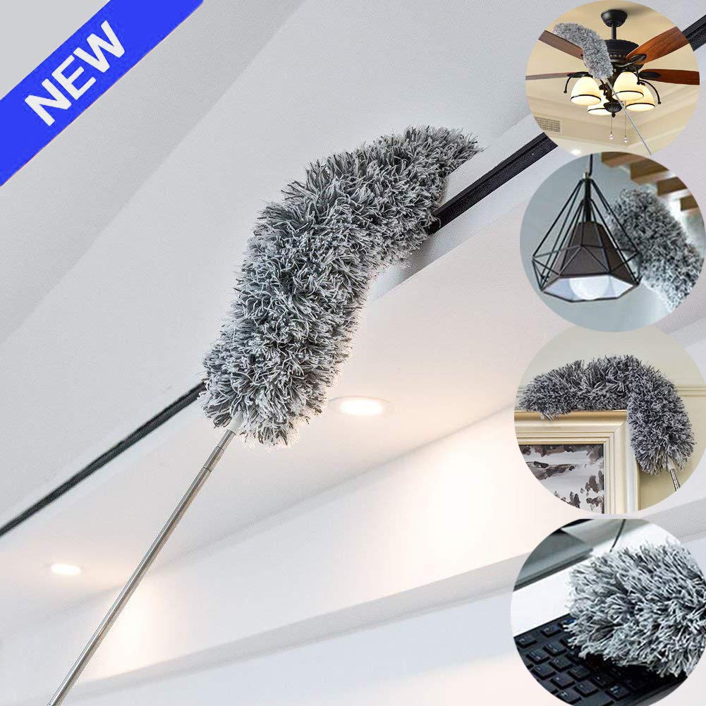 Webster Cobweb Duster,Showroom Microfiber Duster Extendable Ideal for Cleaning Blinds Ceiling Fans Interior Roof TV Bookcases Eco-Friendly Hand Duster