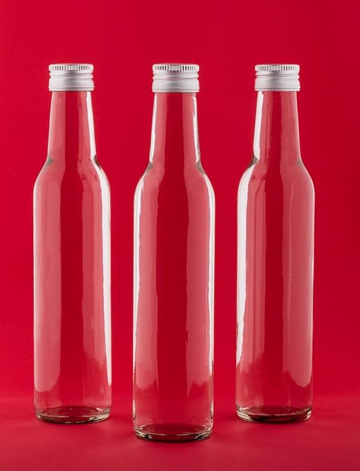 20 leere Glasflaschen 250 ml BOR Saftflaschen mit Schraubverschluss zum selbst Abfüllen 0,25 Liter l Likörflaschen Schnapsfla