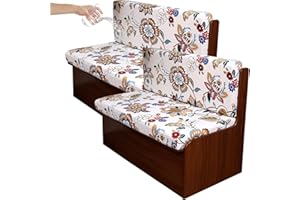GOSTADY Waterproof RV Dinette Cushion Covers, Stretch Printed RV Sofa Seat Slipcovers Replacement Non-Slip Camper Cushion Slipcovers Washable RV Dinette Seat Covers Include 2 Bench Cover & 2 Backrest Cover 02