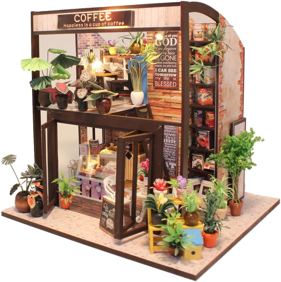 CuteBee Puppenhaus Miniatur mit Möbeln, Idee DIY hölzernes