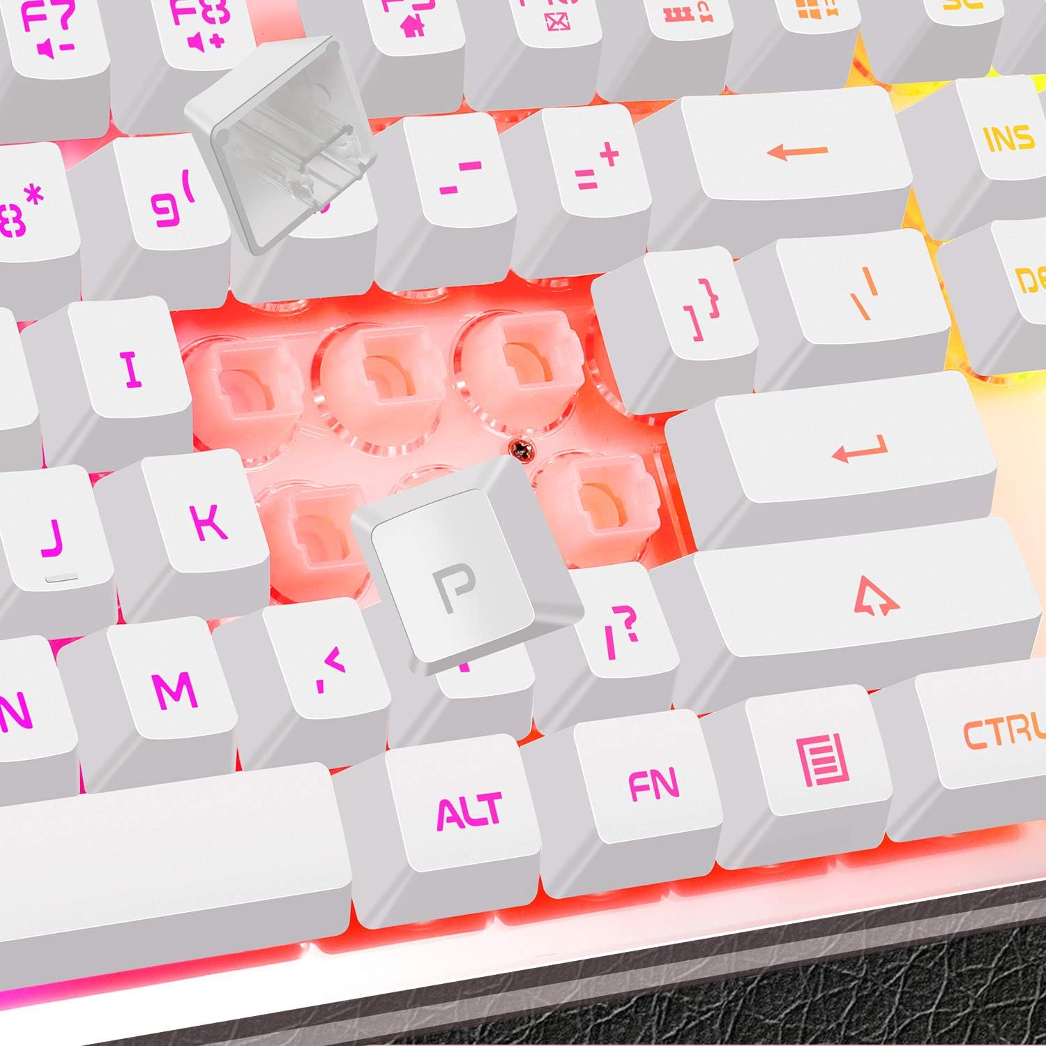 Gaming Keyboard and Mouse Combo, K1 LED Rainbow Backlit Keyboard with 104 Key Computer PC Gaming Keyboard for PC/Laptop(White): Computers & Accessories