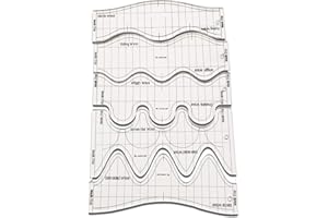 YICBOR 5pcs Wave Quilting Rulers and Templates Set