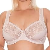 Underwire Full Coverage Bra Plus Size Bras for Women Wide Strap Unlined Cups Support Panels