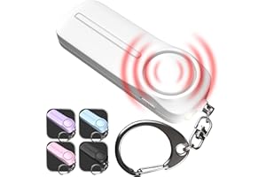 Safesound Personal Safety Panic Alarm Keychain for Women – Self Defense 130 dB Loud Siren Protection Device with LED Light – Emergency Alert Key Chain Whistle by WETEN (White)