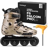 FlyingEagle F6 Falcon Pro Unisex Inline Roller Skates, 11 Size Options | Hard Boot Support, Replaceable Side Protector, Rockerable Axles, CNC 6000 Aluminum Frame, 85A SHR Wheels, ABEC-7 Bearings