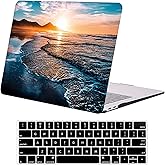 DTangLsm Compatible for MacBook Air 13 inch Case 2025 2024-2022 M4 A3240 M3 A3113 M2 A2681 Touch ID, Slim Plastic Hard Shell Protective Case for MacBook Air 13.6 inch and Keyboard Cover, Sunset Beach