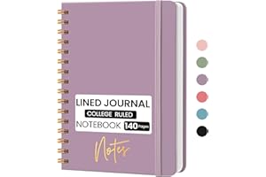 CICPAP Lined Spiral Journal Notebook, A5 College Ruled Notebook for Journaling, Note-Taking, and Daily Planning, Durable Hardcover with an Elegant Design, Purple