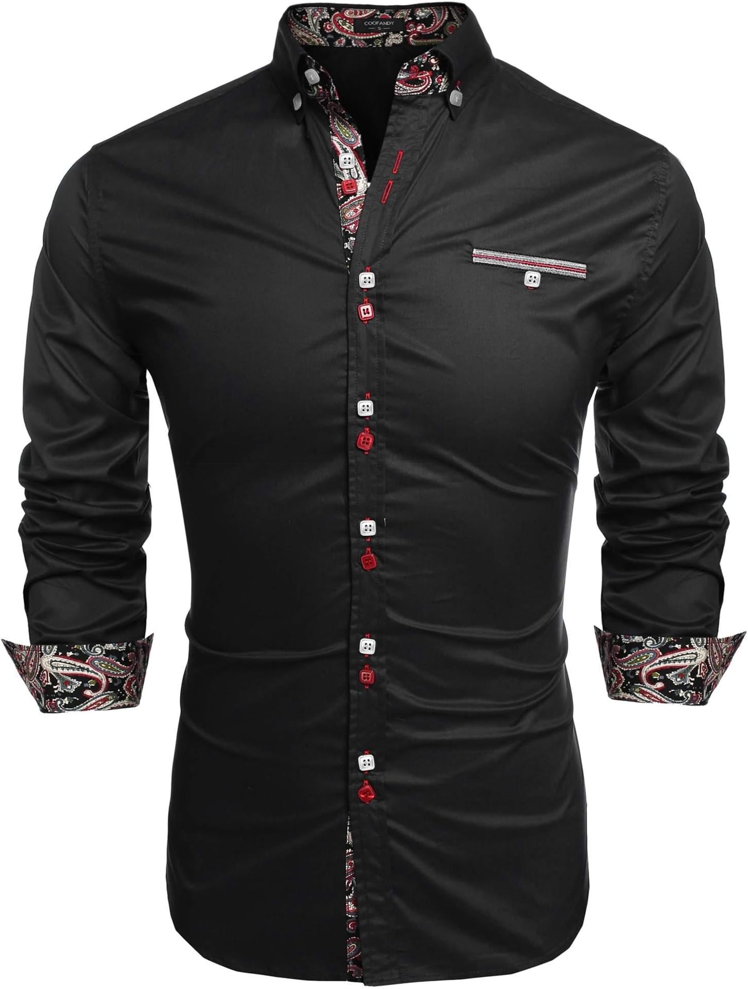 JINIDU Men's Casual Dress Shirt Button Down Shirts