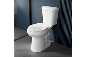 Miuara Compact Extra Tall Toilet 21 Inch for Seniors 1.1/1.6 GPF Tornado Dual Flush - Two Piece Comfort High Toilet for Bathroom, 20.5 Inch Bowl Height, 21.25 Inch Seat Height, 12" Rough In, White