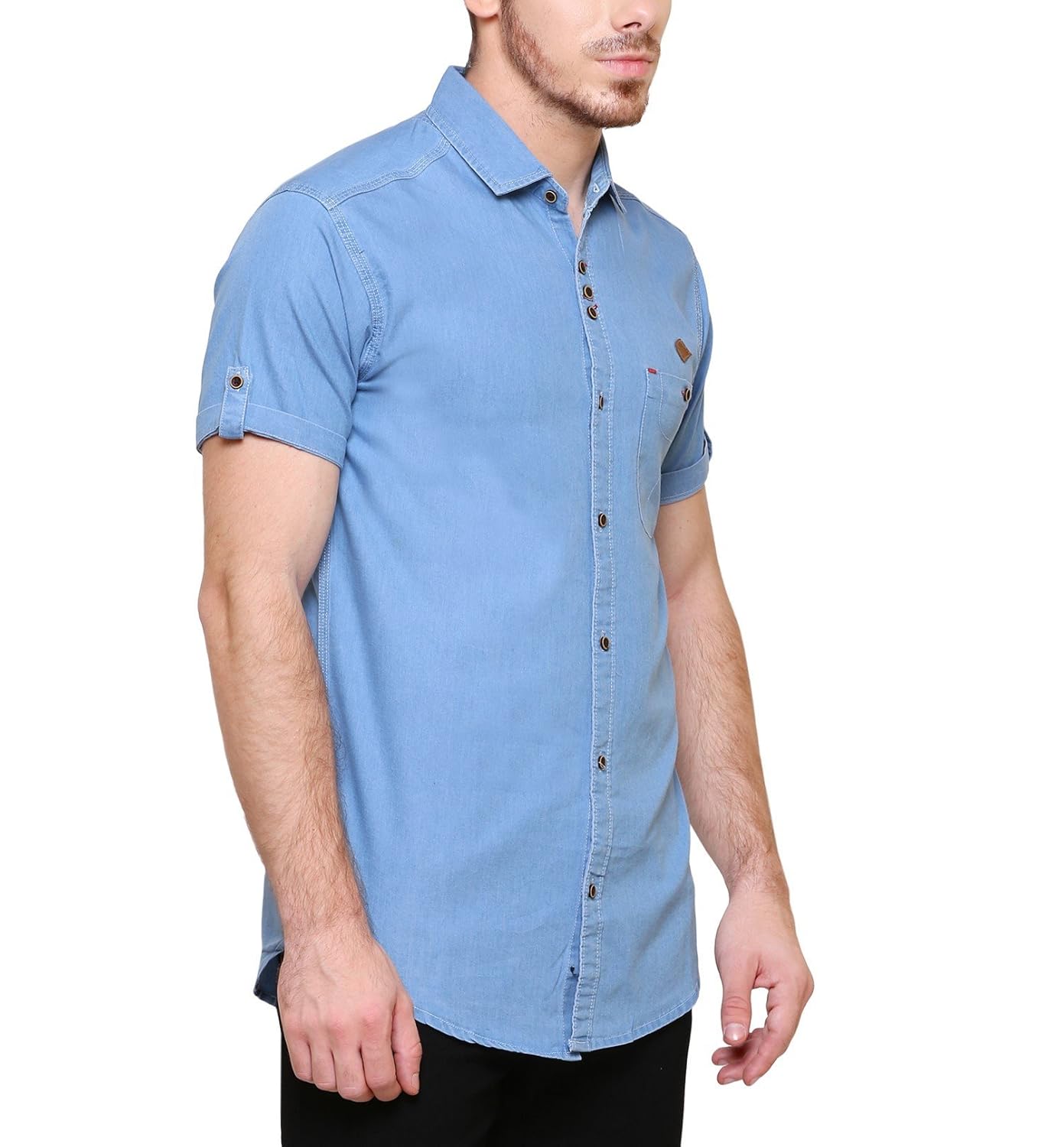 kuons avenue men's denim shirt for men half sleeve (colour options inside)