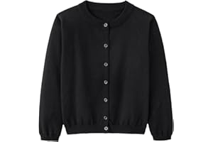 Miccina Girls Cardigan Sweater School Uniforms Toddler Long Sleeve Button Knit Solid Sweaters Tops