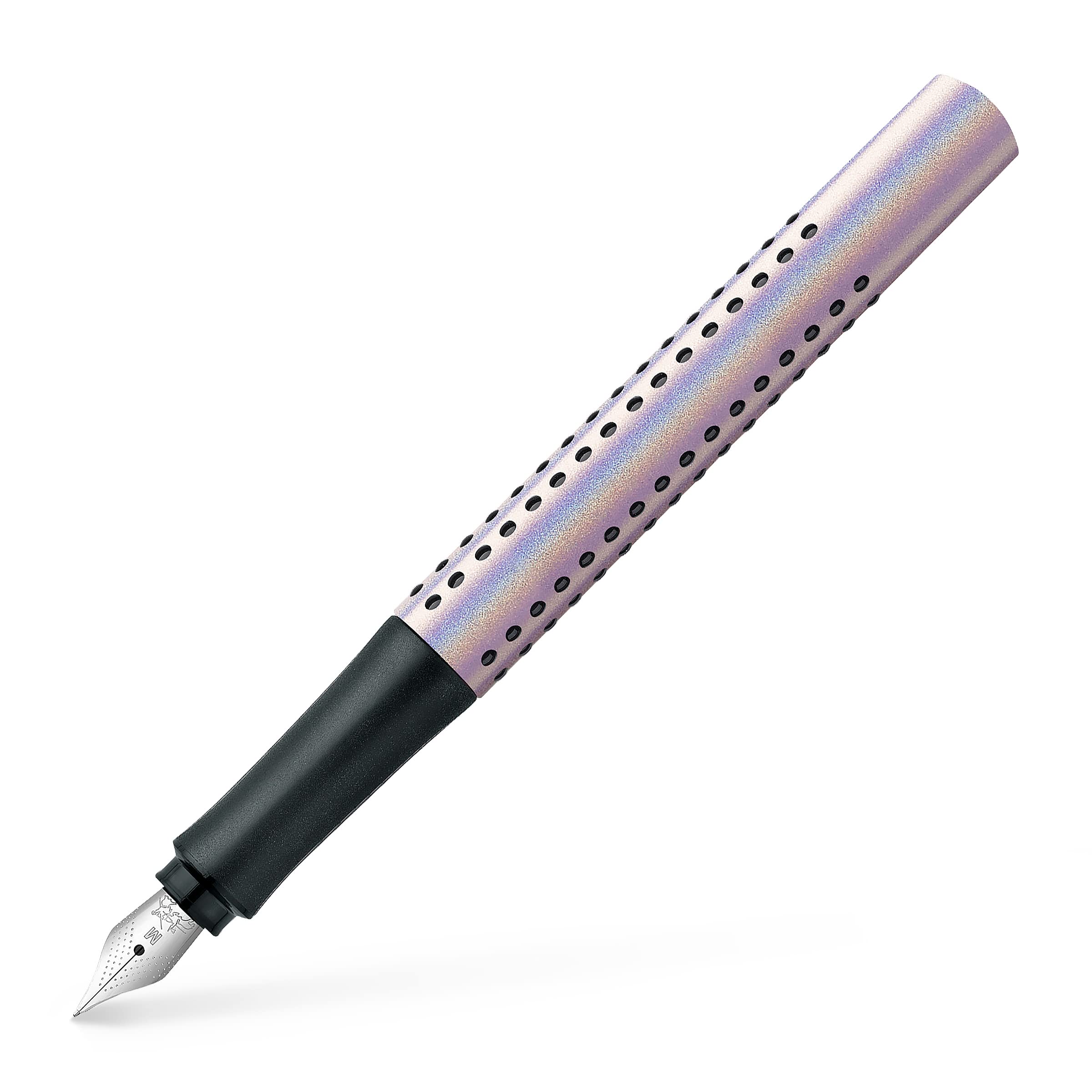 Faber-Castell Fountain pen Grip Edition Glam - M nib, Pearl Glam colour, White (140844)