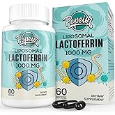 Pepeior Liposomal Bovine Lactoferrin 1000 mg - Higher Absorption - for Iron Absorption & Immune Function Lactoferrin Supplements for Adults, 60 Softgels