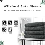 Lions Bath Towels Set of 4 100% Cotton 500 GSM Charcoal 75x135cm view 3