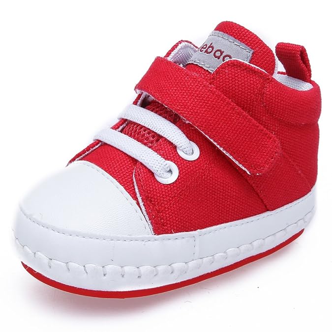 DELEBAO Babyschuhe Baby Sneaker Turnschuhe Krabbelschuhe Aus Segeltuch mit Weicher und Rutschfester Sohle für Baby Schuhe Jun