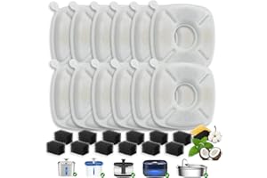12+12 Pack Cat Water Fountain Filter - Compatible with Veken 95oz, 67oz, 135oz Pet Water Fountains, Three-Layer Filtration Ca