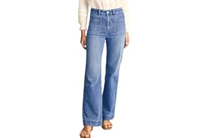 Astylish Womens Wide Leg Jeans High Waisted Stretchy Straight Leg Jeans Loose Trendy Denim Pants with Pocket