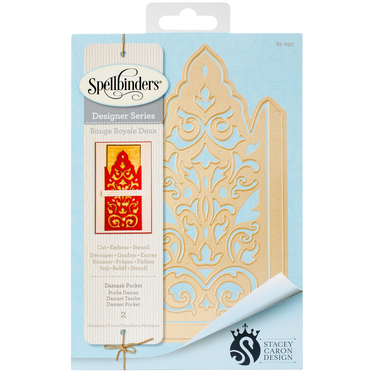 Spellbinders "Shapeabilities" Damask Pocket Die, Brown