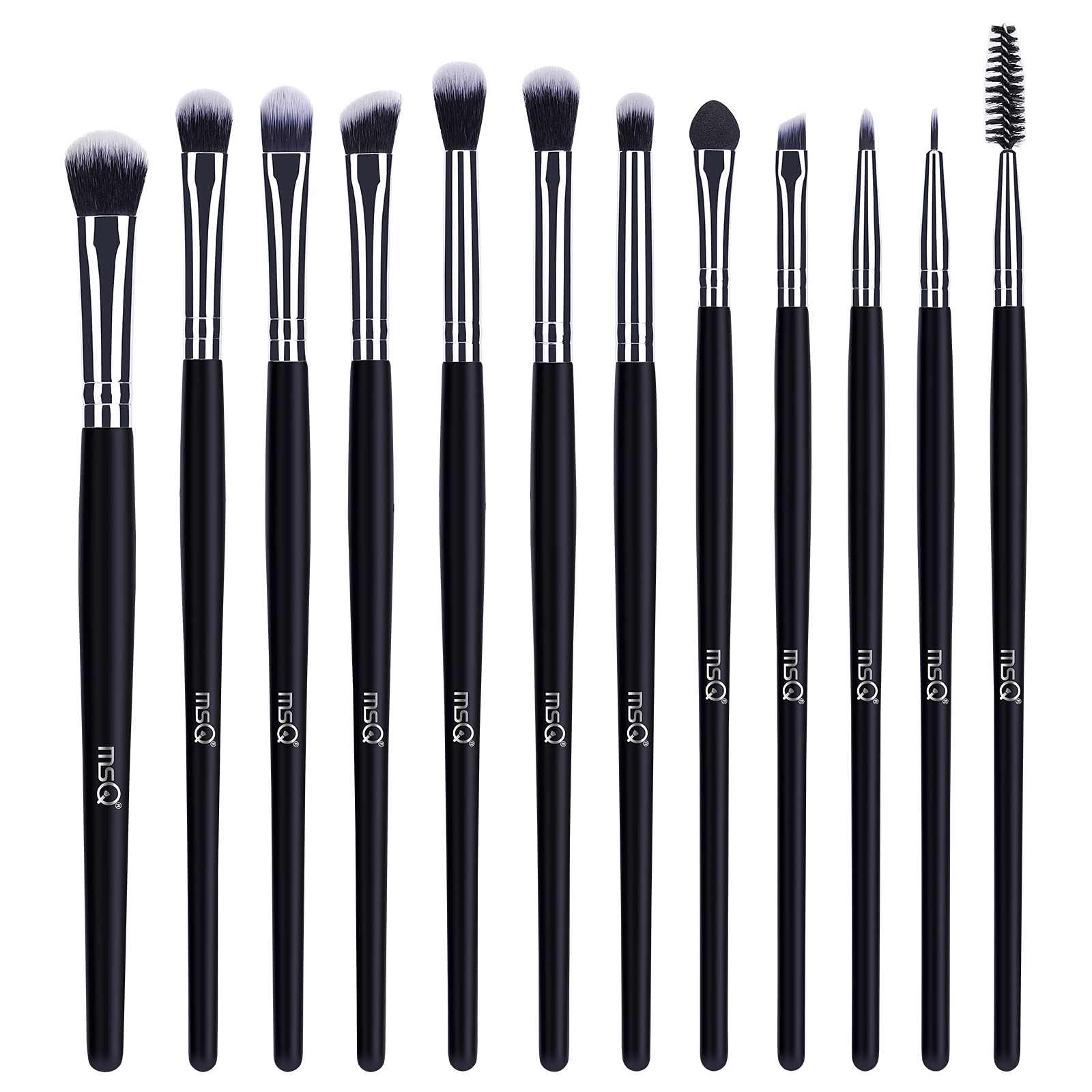 MSQ 12pcs Eyeshadow Brushes Professional Eye Makeup Brush Set Makeup Brushes for Liquid, Cream & Powder Eyeshadow & Eye Liner Application,Synthetic Bristles