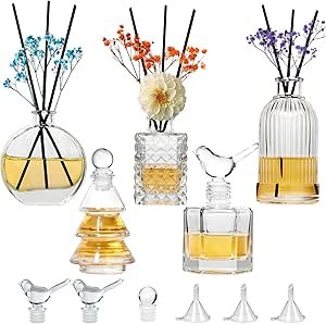 Amazon.com: Glass Diffuser Bottles Set of 5 Reed Diffuser Bottle Clear ...
