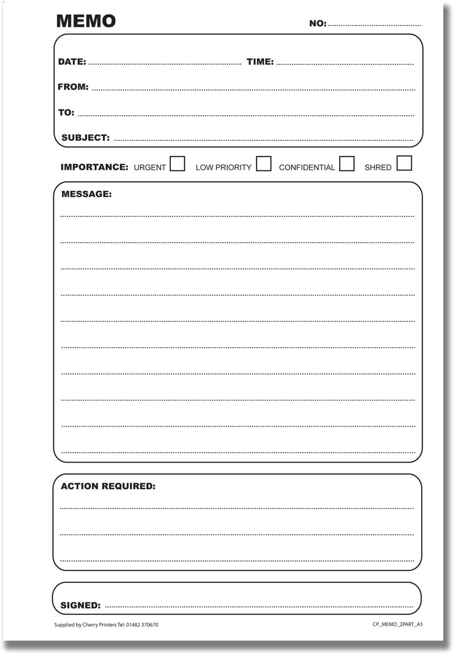 Cherry Printers Carbonless NCR Memo Duplicate Book - Image 4