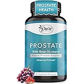 Pure By Nature Prostate Supplement for Men, Beta Sitosterol Prostate Health Supplement with Zinc for Urinary Tract Support, Ease Frequent Urination & Improved Sleep, Gluten-Free, Non-GMO 90 Capsules