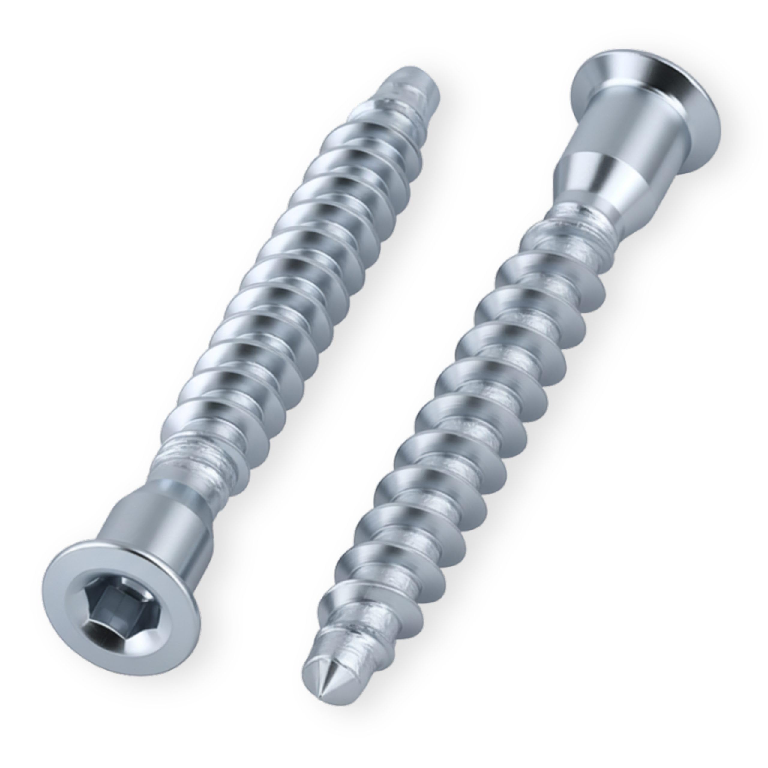 HEXATON Confirmat Screws 7 x 70 mm – 50 Pieces – Countersunk Head with Hex Socket – Fully Threaded – Zinc-Plated Steel – Furniture Screws